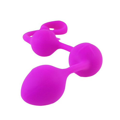 Лиловая анальная цепочка из силикона Baile Balls BI-014206 (25,5 см)