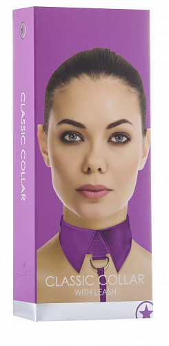 Фиолетовый кожаный воротник с поводком Shots Media BV Purple OUCH! OU144PUR