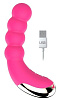 Ярко-розовый силиконовый изогнутый вибромассажёр с 10 режимами вибрации Bior toys ST-40152-16