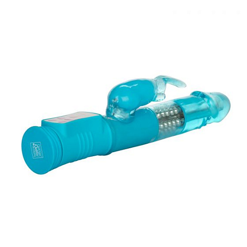 Голубой вибратор с вращением бусин California Exotic Novelties Jack Rabbit SE-0685-15-2