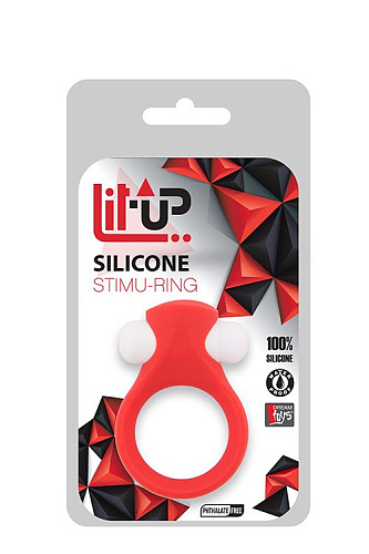 Красное эрекционное кольцо Dream Toys LIT-UP SILICONE STIMU RING 2 21157