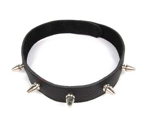 Чёрный ошейник на липучке с металлическими шипами Bior toys NTB-80357