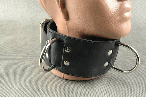 Чёрный широкий подшитый ошейник Beastly 10334-1B