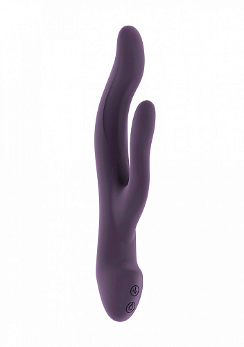 Фиолетовый вибратор с клиторальным отростком Shots Media BV Keira JIL004PUR (21,3 см)