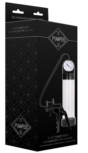 Прозрачная вакуумная помпа с манометром Shots Media BV Elite Pump With Advanced PSI Gauge PMP008TRA