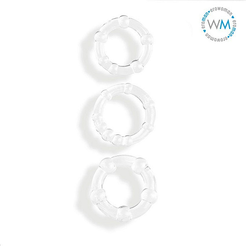 Набор из 3 прозрачных эрекционных колечек Bior toys EE-10193