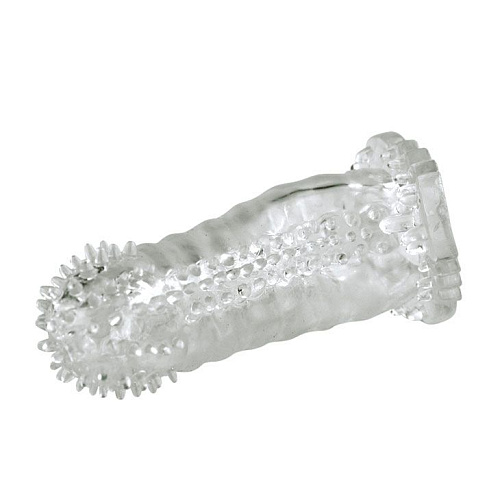 Прозрачная насадка на пенис со стимуляцией предвагинальной зоны Baile BI-026202 (14 см)