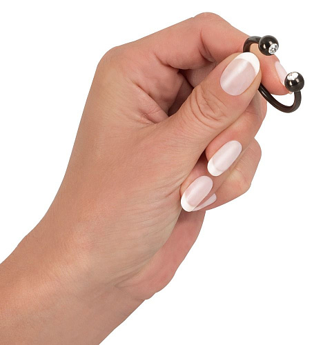 Чёрное металлическое кольцо под головку со стразами Orion Glans Ring 05342180000