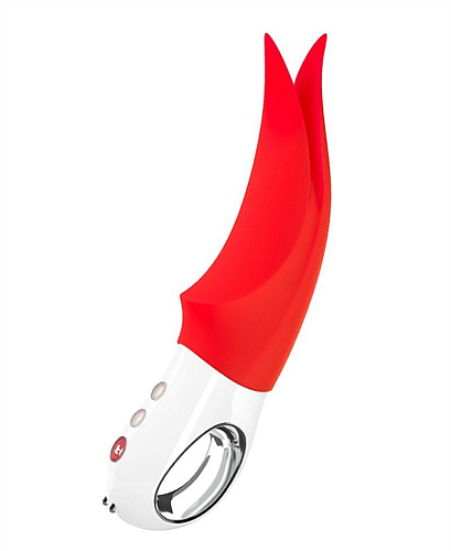 Оранжевый вибратор с раздвоенным кончиком Fun Factory Volta 1141023 (18,9 см)