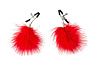 Зажимы на соски с красным пухом Lola toys Euphoric 1131-02lola