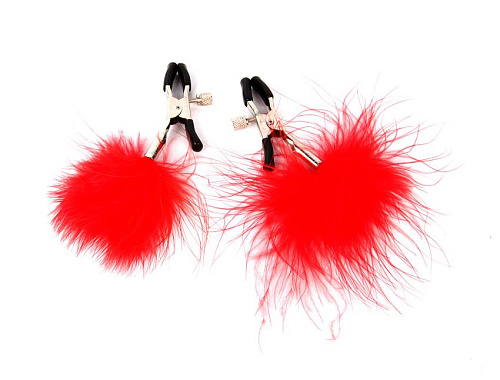 Металлические зажимы на соски с красным пушком Bior toys MLF-90103-16