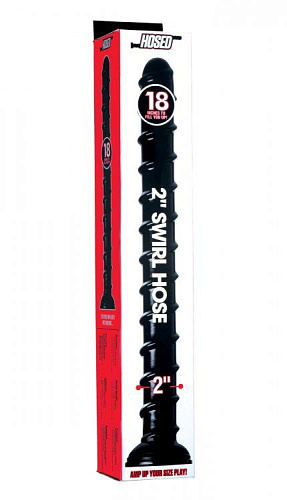 Чёрный анальный стимулятор-гигант XR Brands Hosed Ribbed Anal Snake Dildo AF550 (50,8 см)