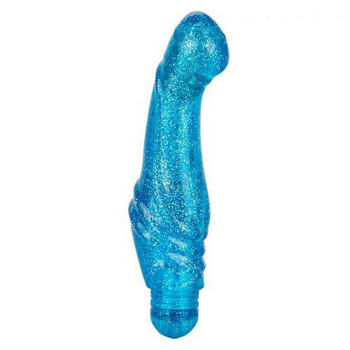 Голубой вибратор с блёстками California Exotic Novelties G Glitz SE-0795-50-2 (17,5 см)