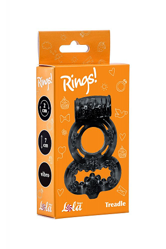 Чёрное эрекционное кольцо с подхватом Lola toys Rings Treadle  0114-62Lola
