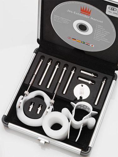 Серебристое устройство для увеличения пениса Jes Extender Male Edge Basic 106