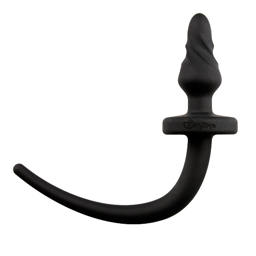 Чёрный витой анальный плаг с хвостом EDC Wholesale Dog Tail Plug ET328BLK