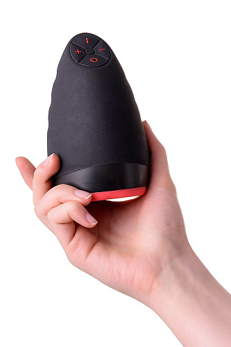 Перезаряжаемый мастурбатор чёрно-красного цвета Erotist Lava 543002