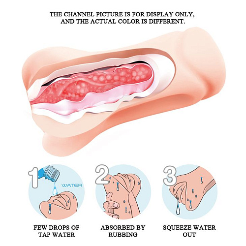 Телесный мастурбатор-вагина с эффектом смазки Baile BM-009206K
