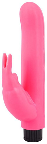 Розовый вибромассажёр с клиторальным отростком Seven Creations G Rabbit 14-219-R12BLK BX (15 см)