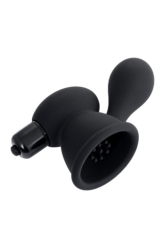Чёрные виброприсоски-стимуляторы на соски ToyFa 889010