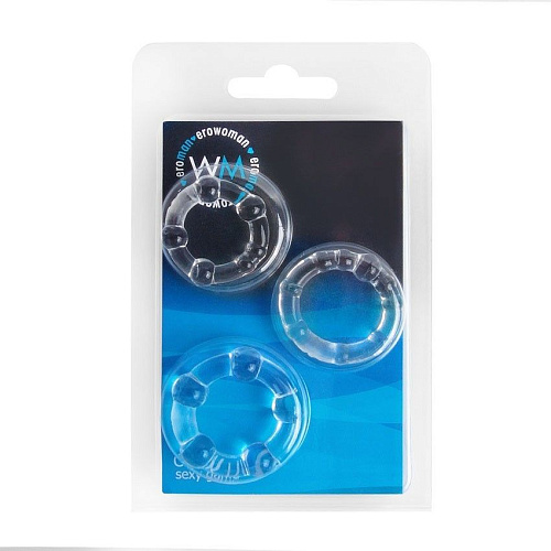 Набор из 3 прозрачных эрекционных колечек Bior toys EE-10193