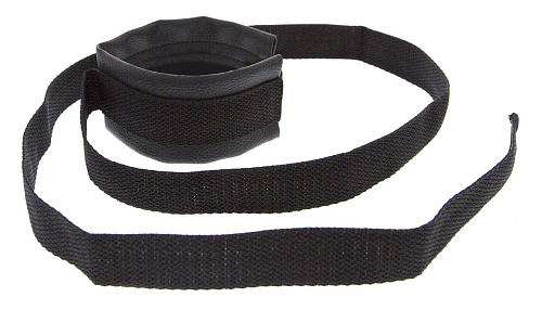 Чёрный полиуретановый ошейник с поводком Blush Novelties Collar And Leash 520035
