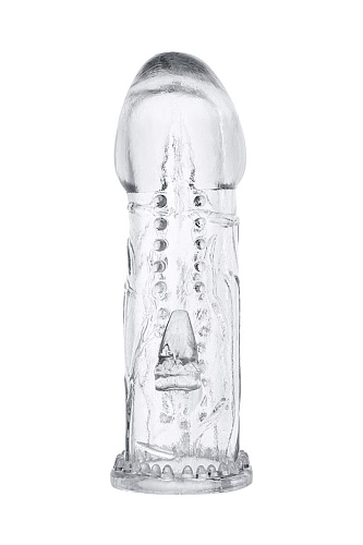 Прозрачная гелевая насадка с рельефом ToyFa 818019-1 (13 см)