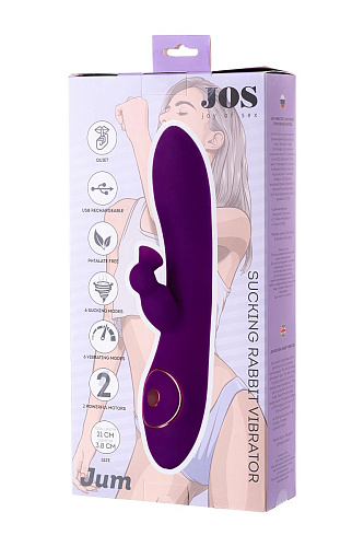 Фиолетовый вибратор с вакуумной стимуляцией клитора JOS JUM 783015 (21 см)