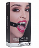 Расширяющий кляп с чёрными ремешками Shots Media BV Ring Gag XL OU105BLK