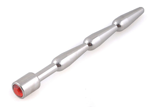 Стальной расширитель уретры с красным кристаллом Пикантные штучки DP471