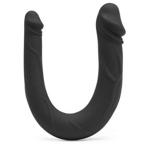 Чёрный двусторонний мини-фаллоимитатор Seven Creations Silicon Double Mini F0185B10PGAC (23 см)