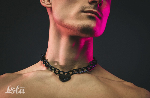 Чёрный ошейник с ключиком Lola toys Embrace 1093-02lola