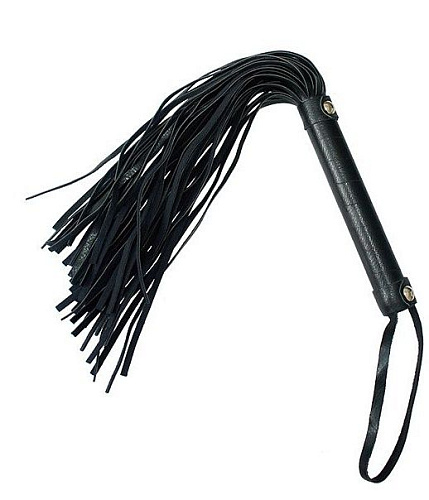 Чёрный флоггер с плетёной рукоятью Erokay EK-3116 (38 см)