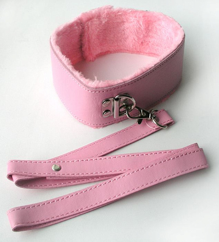 Розовый ошейник с поводком на карабине Bior toys MLF-90093-6