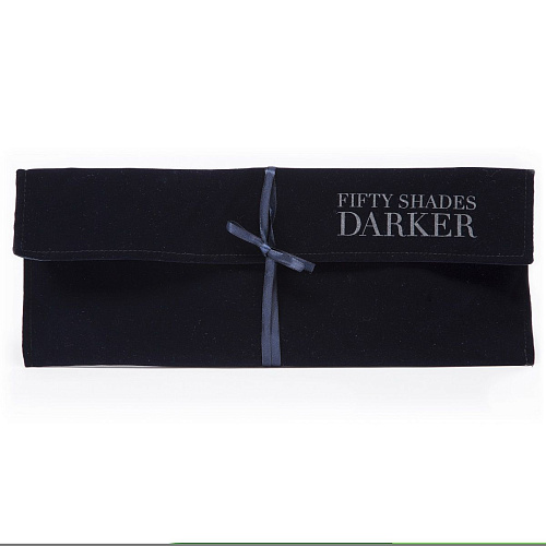 Тёмно-синий кожаный ошейник с поводком Fifty Shades of Grey DARKER LIMITED COLLECTION COLLAR CHAIN FS-65095