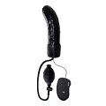 Чёрный вибратор-фаллос с функцией расширения Toyz4lovers INFLATABLE VIBE RAMBO T4L-00903227 (12 см)