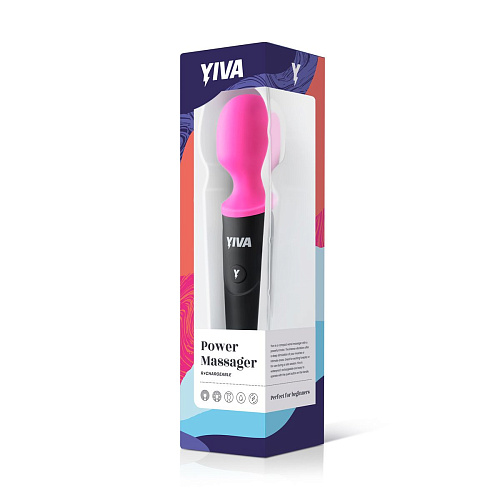 Розово-чёрный вибромассажёр EDC Wholesale Yiva Power Massager YIV001PNK