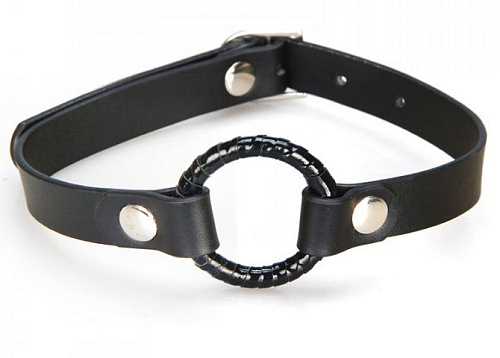 Чёрный кляп с кольцом Lux Fetish LF4021