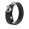 Чёрная кожаная утяжка для пениса California Exotic Novelties Leather 3-Snap Ring SE-1411-03-2