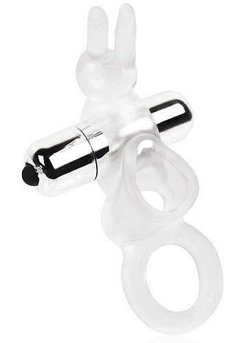 Прозрачное эрекционное виброкольцо с усиками Bior toys SEM-55185