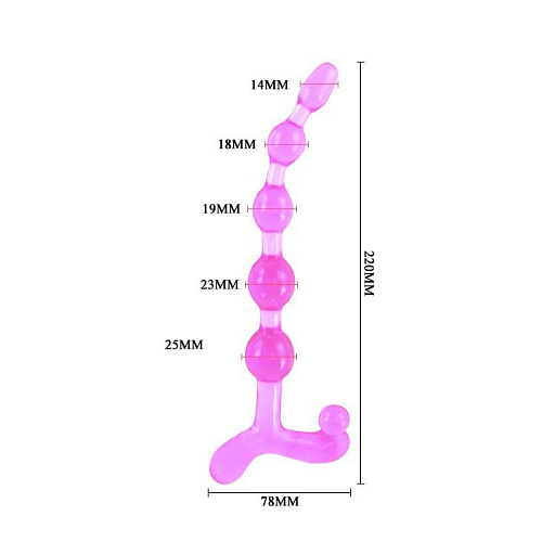 Розовый анальный стимулятор Baile BI-040005-0101S (22 см)