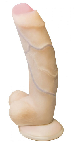 Вибратор с полузакрытой головкой телесного цвета LOVETOY (А-Полимер) REAL Standard 024513 (13 см)