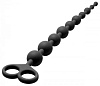 Чёрные анальные бусы XR Brands Captivate Me 10 Bead Silicone Anal Beads AE187 (34 см)
