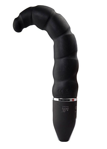 Чёрный анальный стимулятор с вибрацией Dream Toys PURRFECT SILICONE DELUXE 5.5INCH 21291 (14 см)