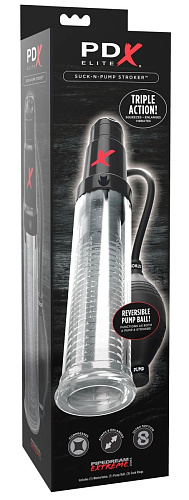 Прозрачная вакуумная вибропомпа Pipedream Suck-N-Pump Stroker RD528