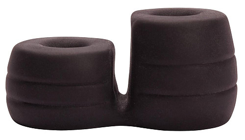 Широкое, чёрное эрекционное кольцо с подхватом мошонки Pornhub Thick Cock  Ball Ring 94853