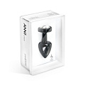 Чёрный анальный плаг с кристаллом в виде цветка DIOGOL Anni R Clover Black T1 8120010058 (6 см)