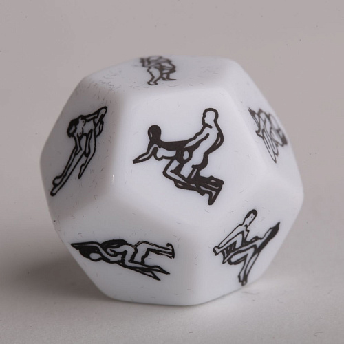 Белые игровые кости с позициями Камасутры White Label 47401-MM