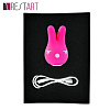 Ярко-розовый вибростимулятор с ушками RestArt Bunny RA-306