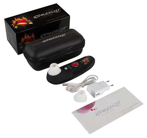 Чёрный бесконтактный стимулятор клитора с принтом Womanizer Tattoo 0583154